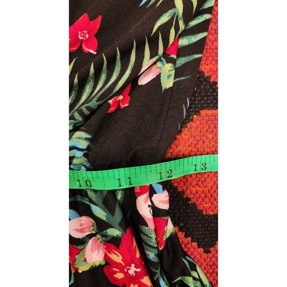Ups and Downs Women's Floral Dress V-Neck Black Pink,Red, Green Flowers - Sz M - Picture 10 of 16